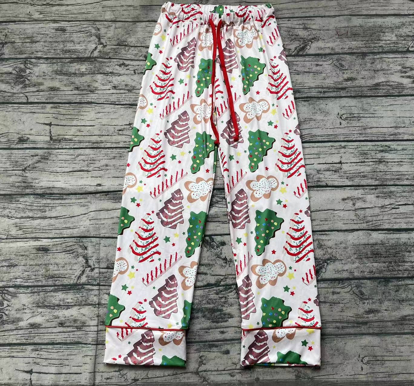 Adult Women Christmas Tree Cake Red Bottom Pants Pajamas: M
