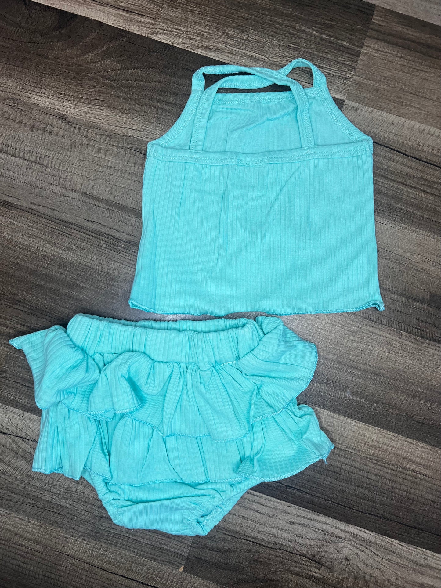 Teal bloomer set 6-12 m