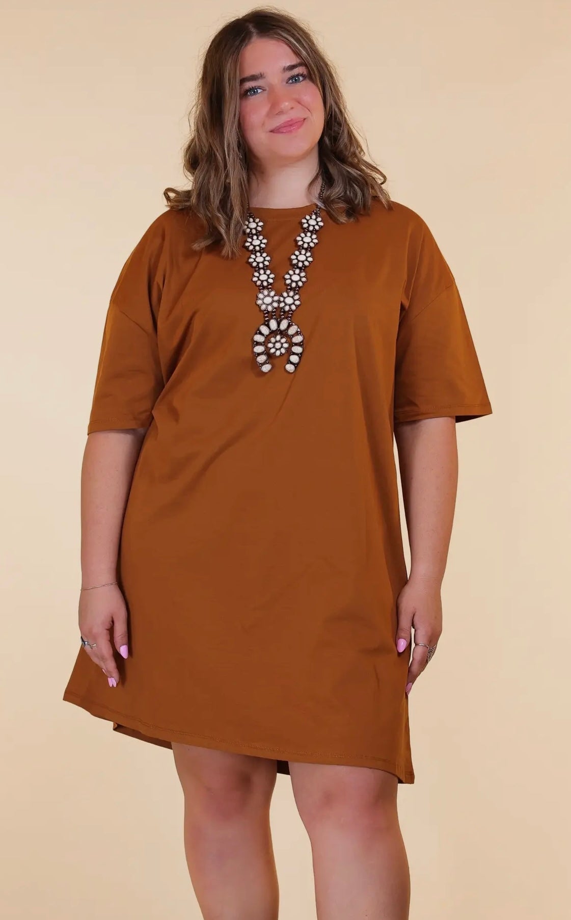 Rust with squatch t shirt dress 12.3