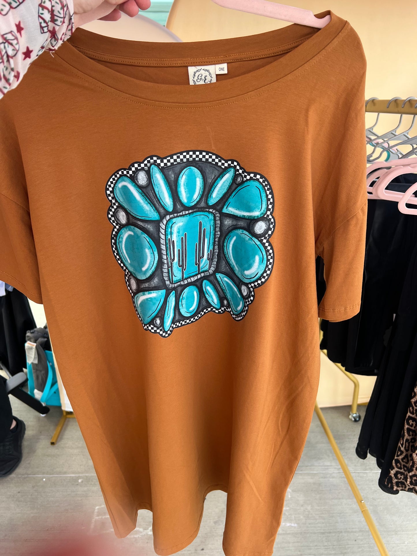 Rust with squatch t shirt dress 12.3