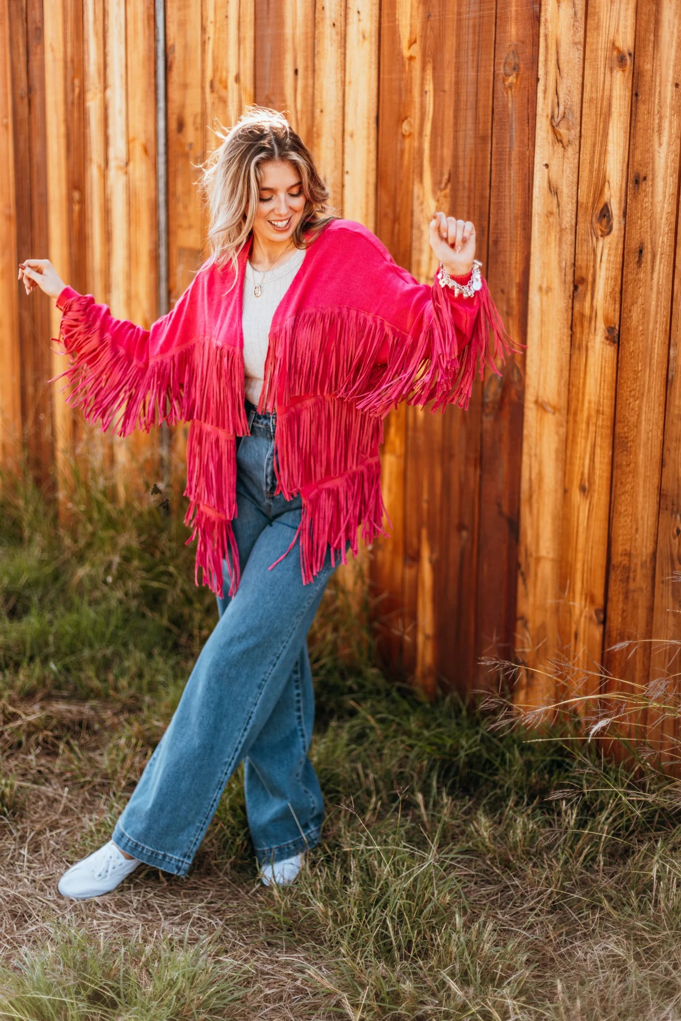 PINK Fringe fanatic cardigan