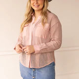 Lace button up shirt