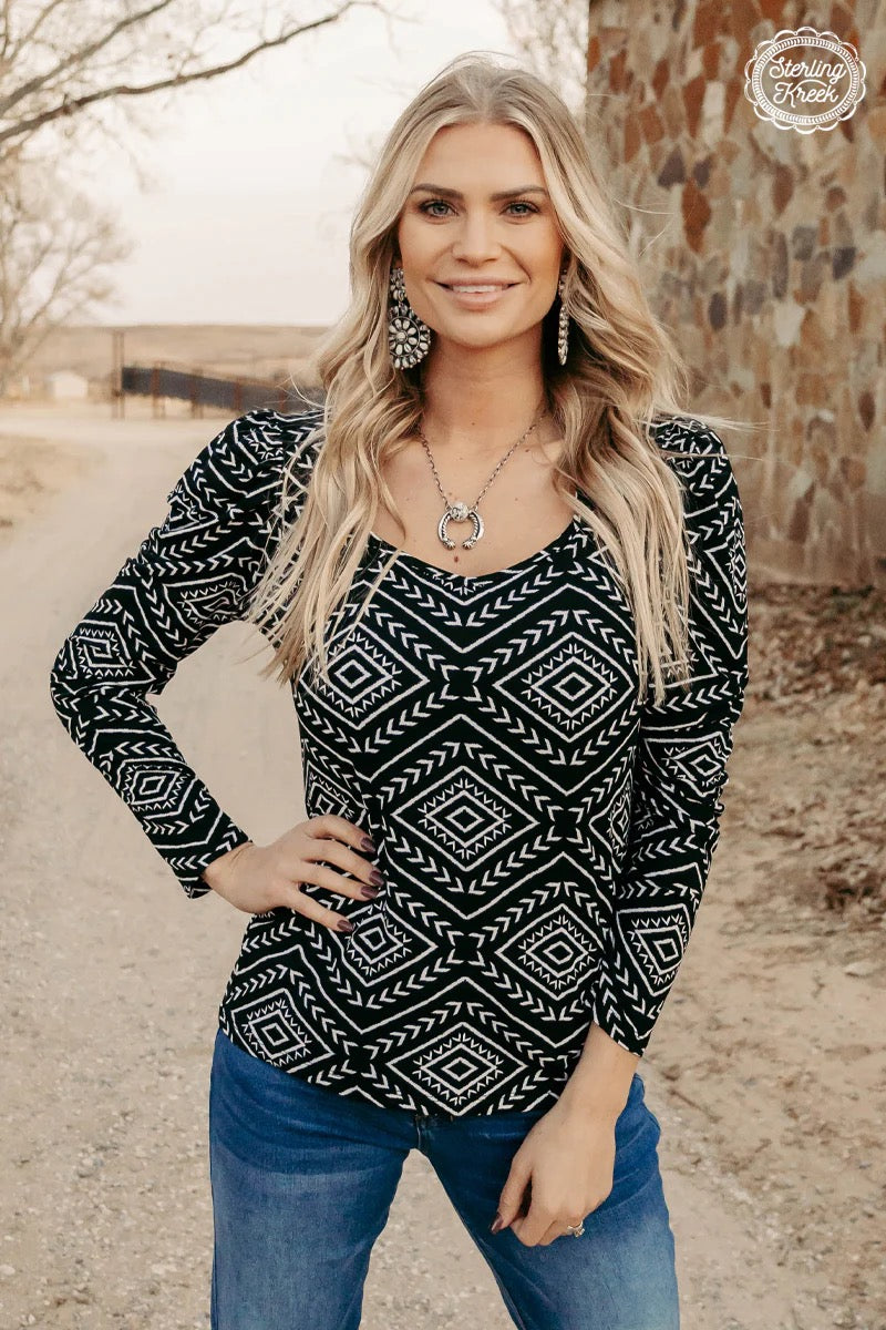 Bubble aztec long sleeve