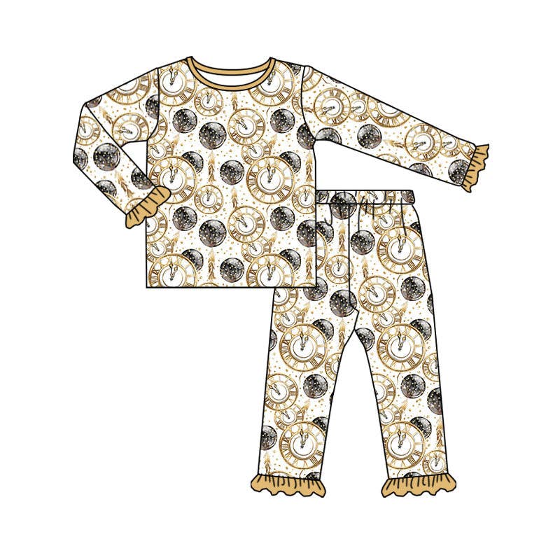 Baby girls New year long sleeve pajamas sets: 3T