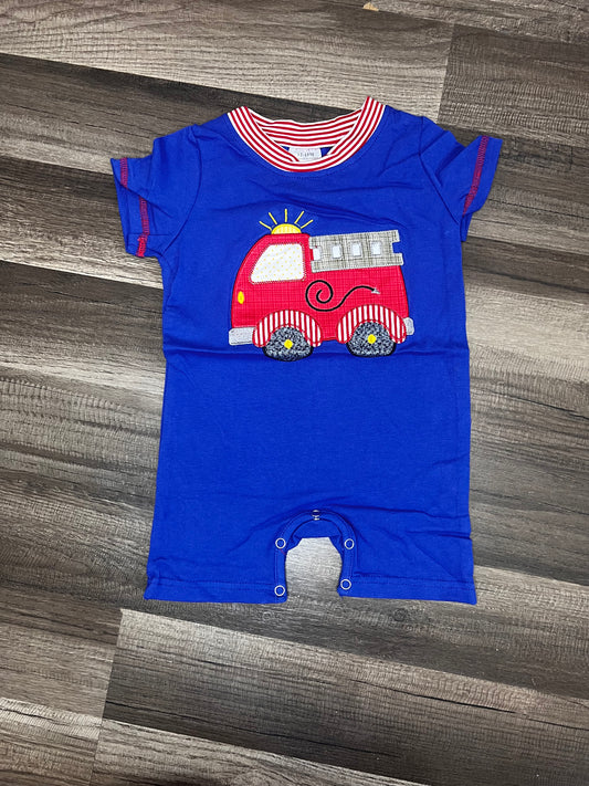 Fire truck 🚒 short  romper 12/18m