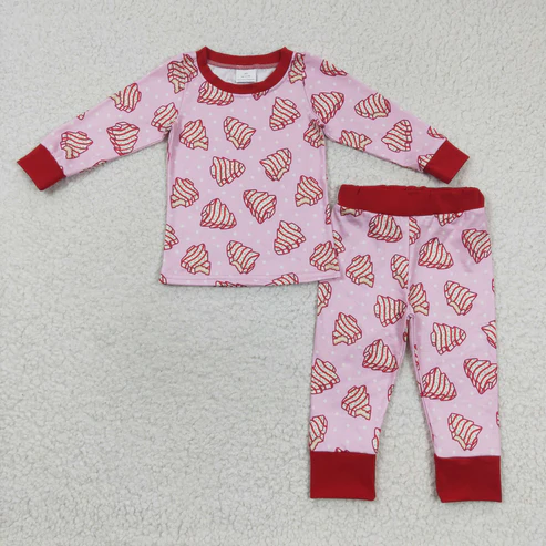 Family Parents Christmas Tree Cake Pajamas Clothes Sets: 3T / Pink Sets