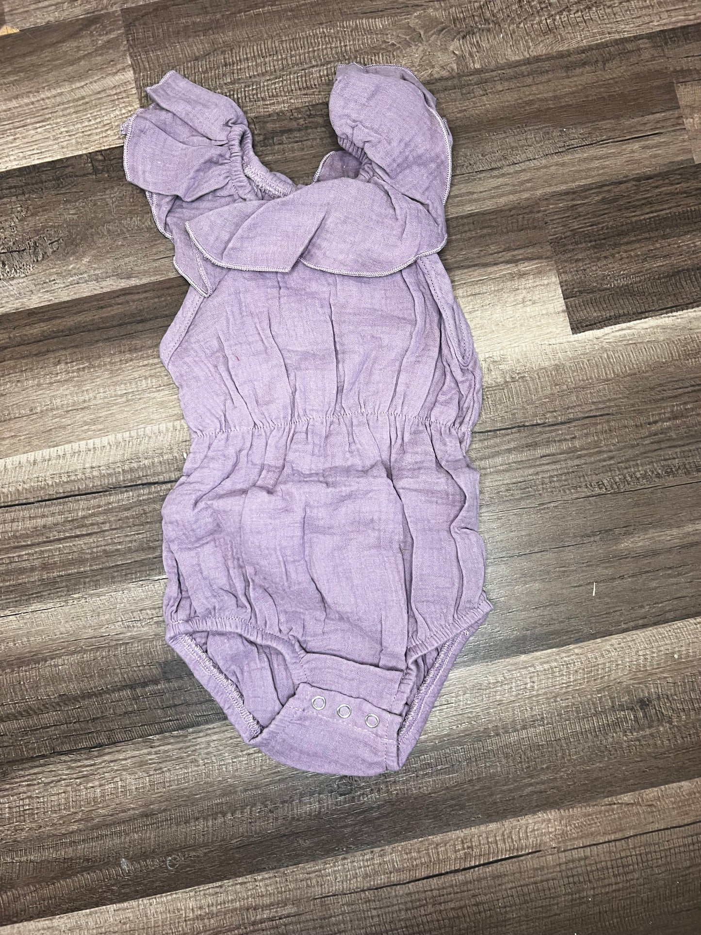 Lavender ruffle onesie 3/6m