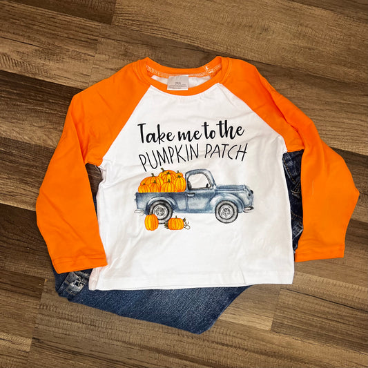 Pumpkin patch baseball tshirt 12/18m