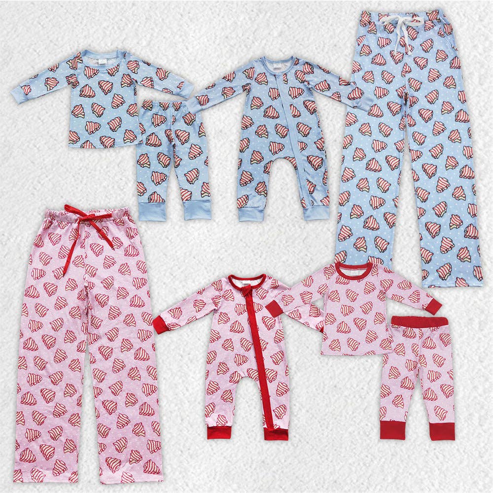 Family Parents Christmas Tree Cake Pajamas Clothes Sets: 3T / Pink Sets