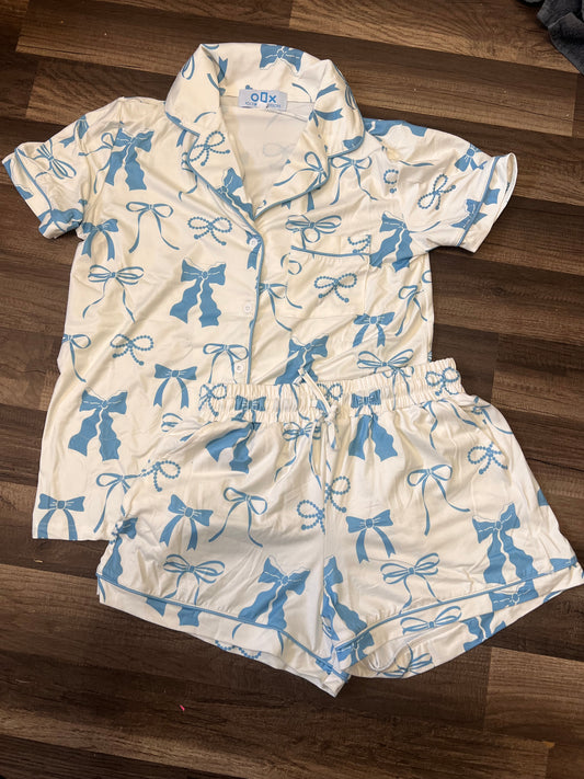 Coquette blue bow pajamas