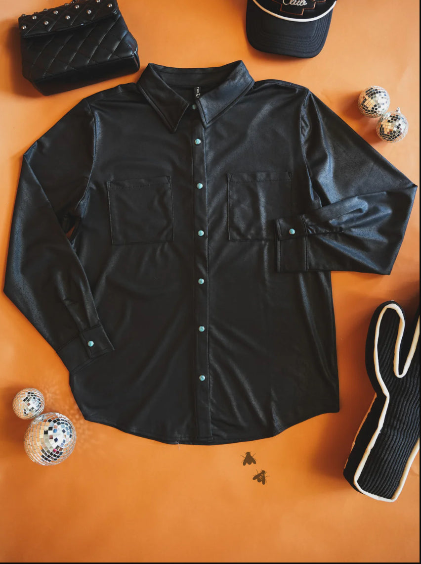 Leather Lux button down