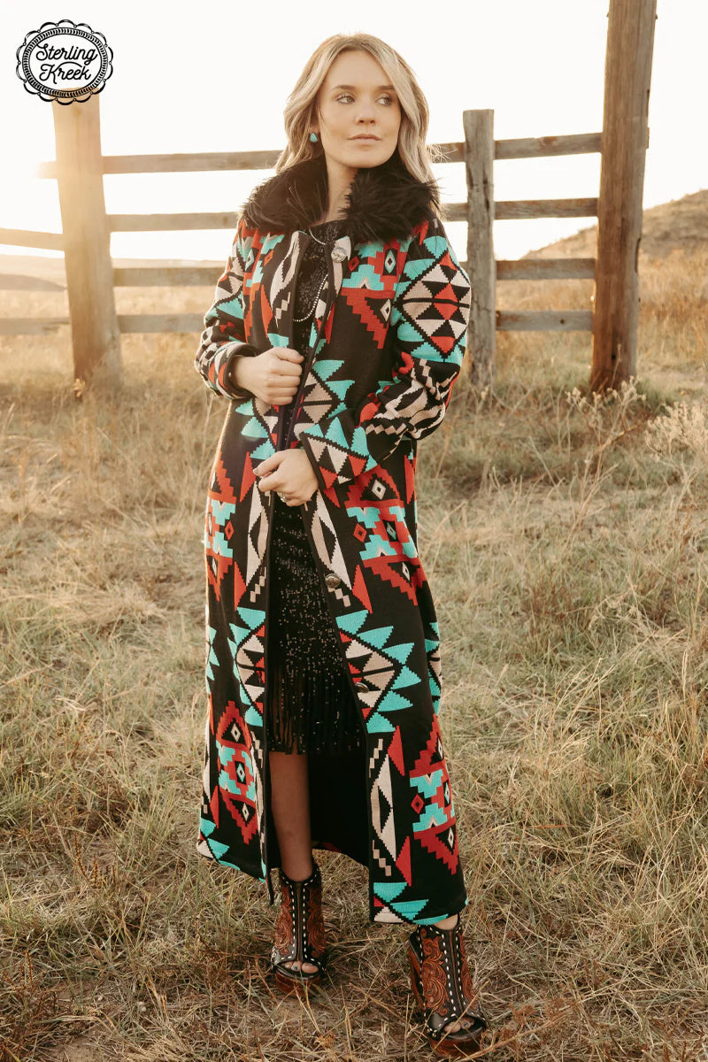 Aztec knit duster