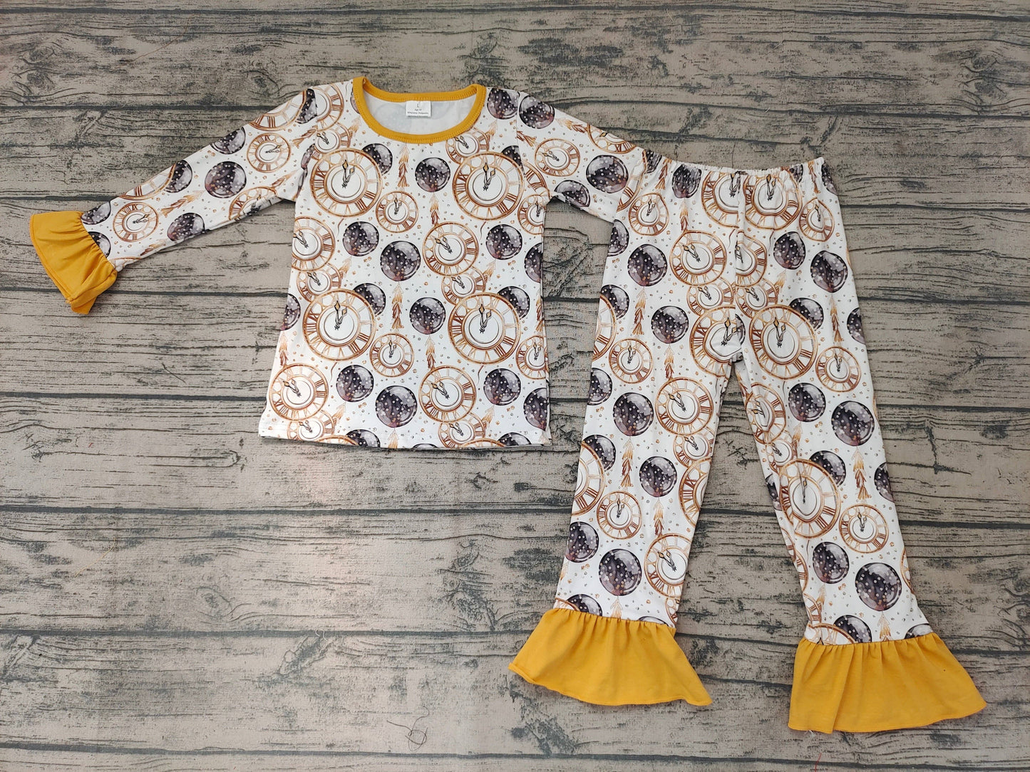 Baby girls New year long sleeve pajamas sets: 3T